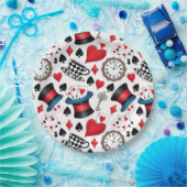 Alice in Wonderland Pattern Papieren Bordje (Feest)