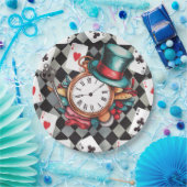 Alice in Wonderland Pattern Papieren Bordje (Feest)