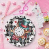 Alice in Wonderland Pattern Papieren Bordje (Feest)