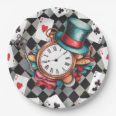 Alice in Wonderland Pattern Papieren Bordje (Voorkant)