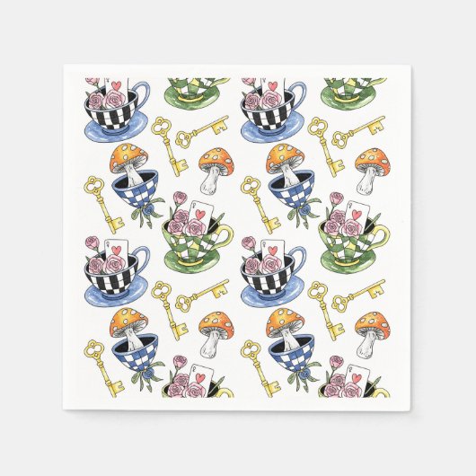 Alice in Wonderland Pattern Servet (Voorkant)