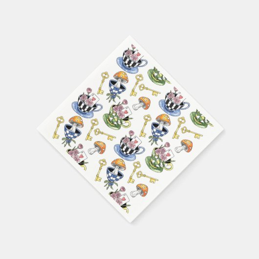Alice in Wonderland Pattern Servet (Hoek)