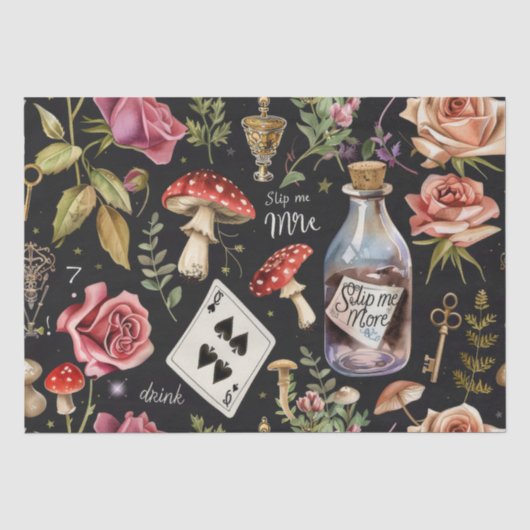 Alice in Wonderland Pattern Tissuepapier (Voorkant)