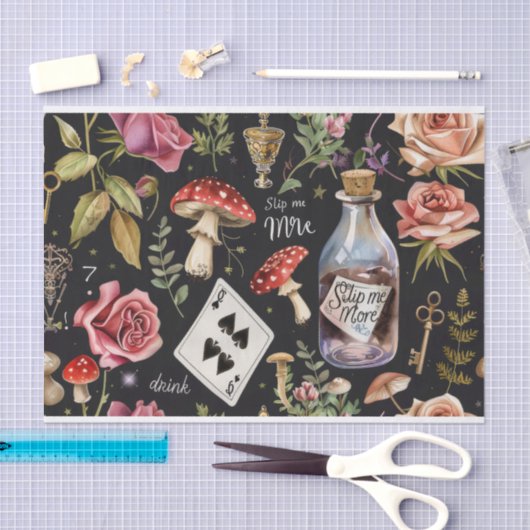 Alice in Wonderland Pattern Tissuepapier (Craft)