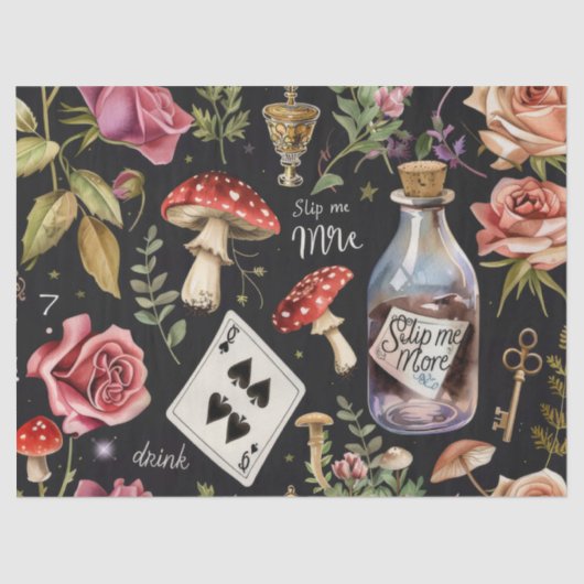 Alice in Wonderland Pattern Tissuepapier (Voorkant)