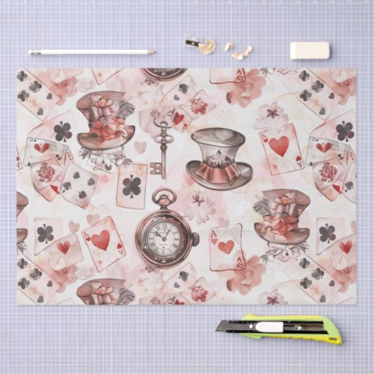 Alice in Wonderland Pattern Tissuepapier (Craft)