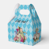 Alice in Wonderland Personages op Blue Harlequin Bedankdoosjes (Voorkant Zijde)