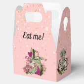Alice in Wonderland Personages op Roze en Goud Bedankdoosjes (Geopend)