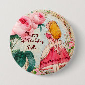 Alice in Wonderland Persoonlijke verjaardag Ronde Button 7,6 Cm (Voorkant)