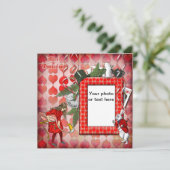 Alice in Wonderland Photo Invitation Cards Kaart (Staand voorkant)