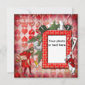 Alice in Wonderland Photo Invitation Cards Kaart (Voorkant)