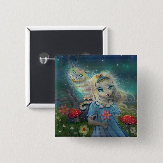 Alice in Wonderland Pinback Button (Voorkant /achterkant)