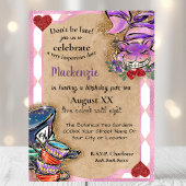 Alice in Wonderland Pink Tea Party Kaart