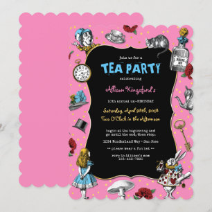 Alice in Wonderland Pink Tea Party Kaart
