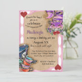 Alice in Wonderland Pink Tea Party Kaart (Staand voorkant)