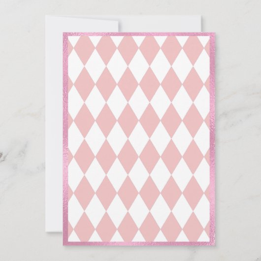 Alice in Wonderland Pink Tea Party Kaart (Achterkant)