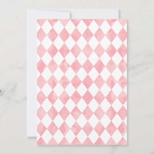 Alice in Wonderland Pink Whimsical Baby shower Kaart (Achterkant)