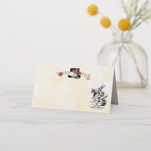 Alice in Wonderland Place Card of Escort Kaart Plaatskaartje (Voorkant)