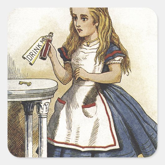 Alice in Wonderland plezier Vierkante Sticker (Voorkant)
