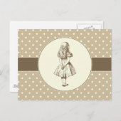 Alice in Wonderland Polka Dots Briefkaart (Voorkant / Achterkant)