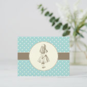 Alice in Wonderland Polka Dots Briefkaart (Staand voorkant)