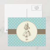 Alice in Wonderland Polka Dots Briefkaart (Voorkant / Achterkant)