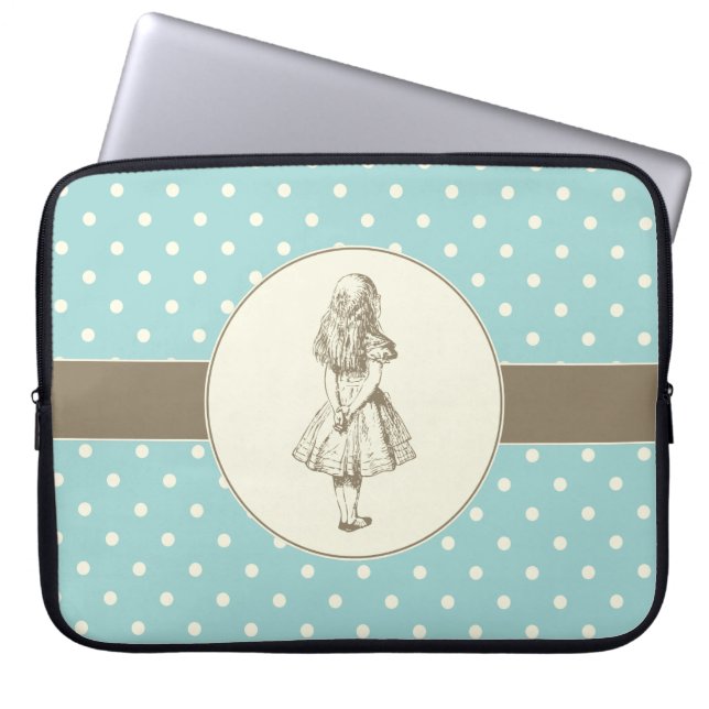 Alice in Wonderland Polka Dots Laptop Sleeve (Voorkant)