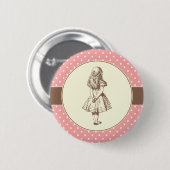 Alice in Wonderland Polka Dots Ronde Button 5,7 Cm (Voorkant /achterkant)