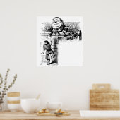  Alice in Wonderland, pompoen tegen de muur Poster (Keuken)
