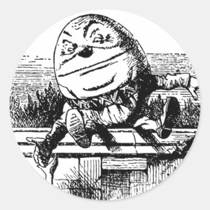  Alice in Wonderland, pompoen tegen de muur Ronde Sticker