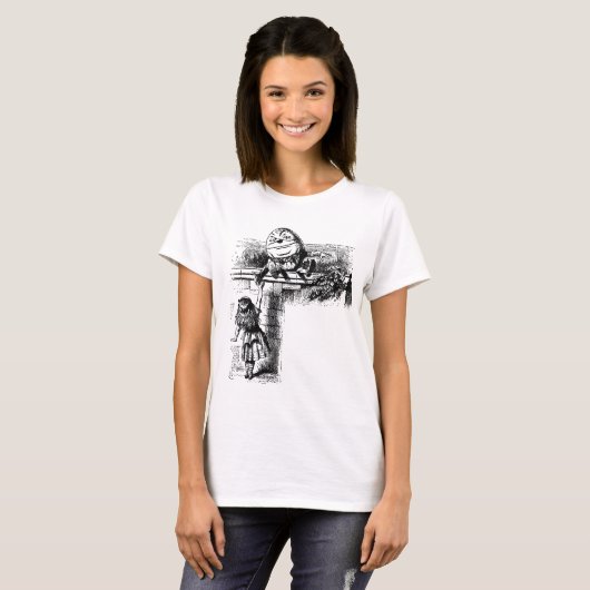  Alice in Wonderland, pompoen tegen de muur T-shirt (Voorkant volledig)