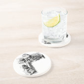 Alice in Wonderland, pompoen tegen de muur Zandsteen Onderzetter (Zijkant)