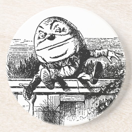 Alice in Wonderland, pompoen tegen de muur Zandsteen Onderzetter (Voorkant)