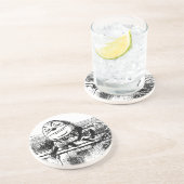 Alice in Wonderland, pompoen tegen de muur Zandsteen Onderzetter (Zijkant)