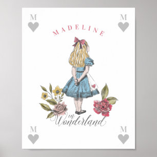 Alice in Wonderland Post Alice & Florals Poster