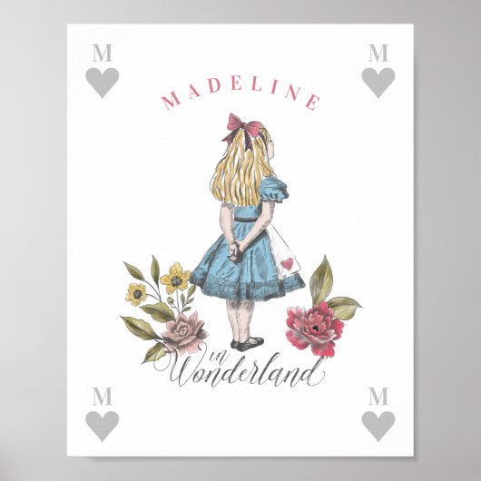 Alice in Wonderland | Post Alice & Florals Poster (Voorkant)
