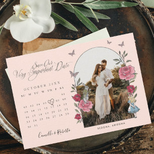 Alice In Wonderland Potlood In Kalendar Foto Save The Date