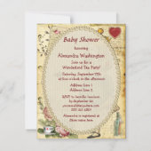 Alice in Wonderland Princess Baby shower Kaart (Achterkant)