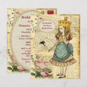 Alice in Wonderland Princess Vrijgezellenfeest Kaart (Voorkant / Achterkant)