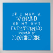 Alice in Wonderland print - Alice Quote nonsense (Voorkant)