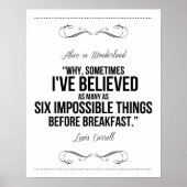 Alice in Wonderland print 'Zes onmogelijke dingen' (Voorkant)