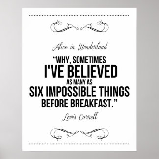 Alice in Wonderland print 'Zes onmogelijke dingen'