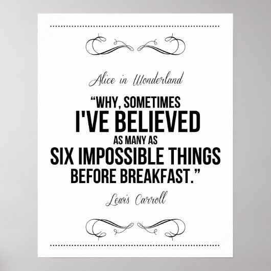Alice in Wonderland print 'Zes onmogelijke dingen' (Voorkant)