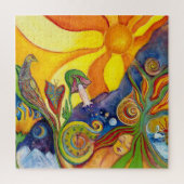 Alice in Wonderland Psychedelic Sunshine 60s Art Legpuzzel (Verticaal)