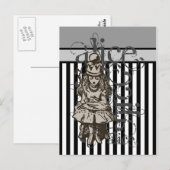 Alice in Wonderland Queen Alice Grunge Briefkaart (Voorkant / Achterkant)