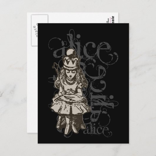 Alice in Wonderland Queen Alice Grunge (Single) Briefkaart (Voorkant / Achterkant)