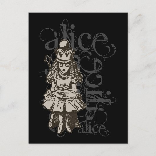 Alice in Wonderland Queen Alice Grunge (Single) Briefkaart (Voorkant)