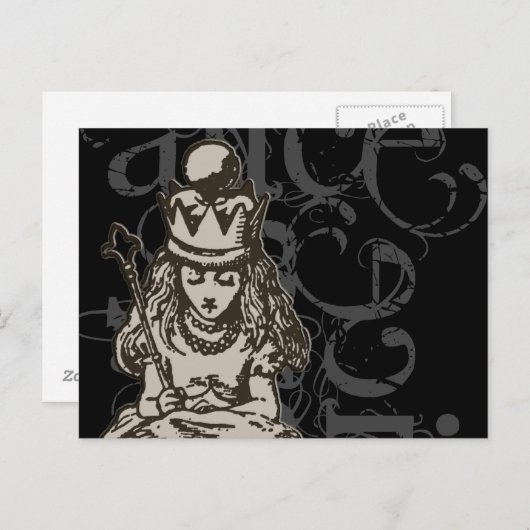 Alice in Wonderland Queen Alice Grunge (Single) Briefkaart (Voorkant / Achterkant)