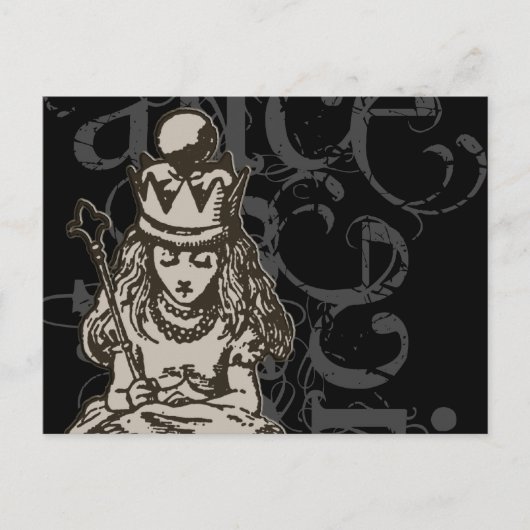Alice in Wonderland Queen Alice Grunge (Single) Briefkaart (Voorkant)