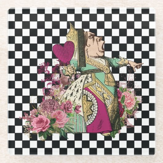 Alice in Wonderland Queen Glazen Onderzetter (Voorkant)